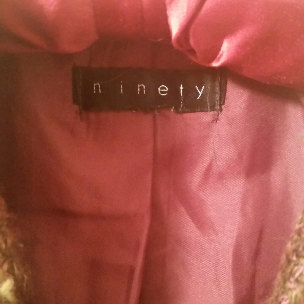 Ninety tweed tie waist lined blazer/jacket, Med - Picture 5 of 7
